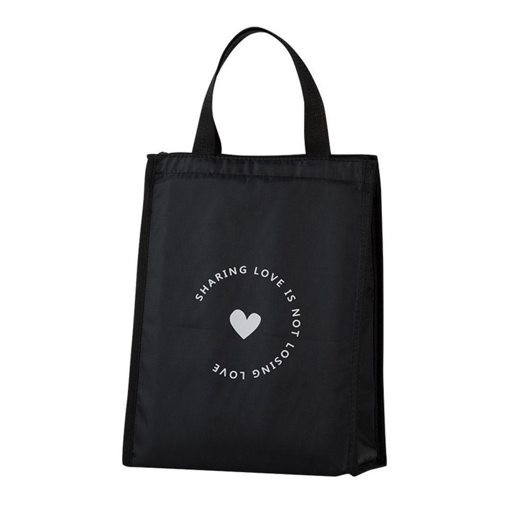 Túi Đựng Hộp Cơm Trưa Bằng Vải Oxford Chống Nước Họa Tiết Trái Tim Đơn Giản