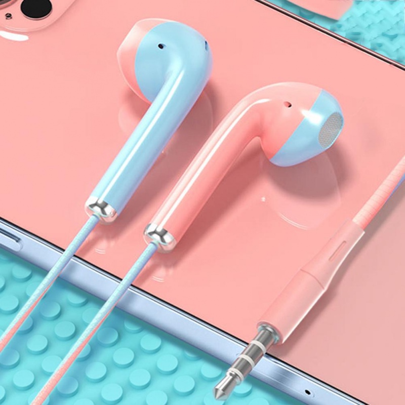In-ear Wired Headphones With Mic Colorful Hifi Sound Noice Cancelling Earbuds For Smartphone Universal