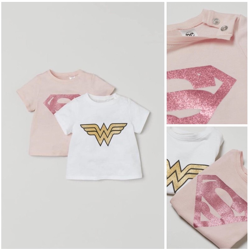 Set 2 áo superman cho bé gái