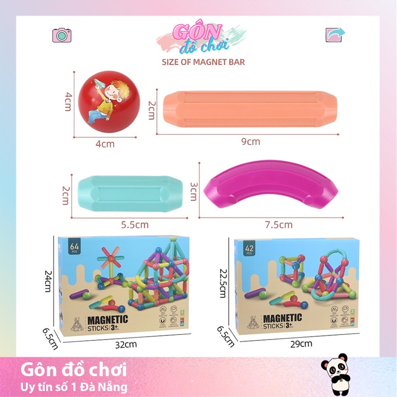 Xếp Hình Nam Châm Cho Bé Đồ Chơi Lắp Ráp Thông Minh Gôn đồ chơi