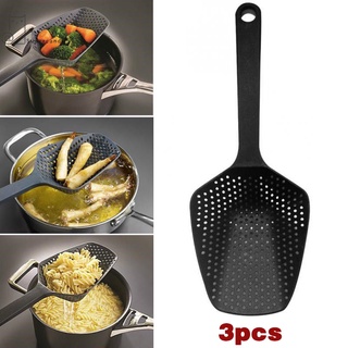 3Pcs Large Scoop Strainer Colander Nylon Soup Spoon Cooking Drainer Kitchen Tools