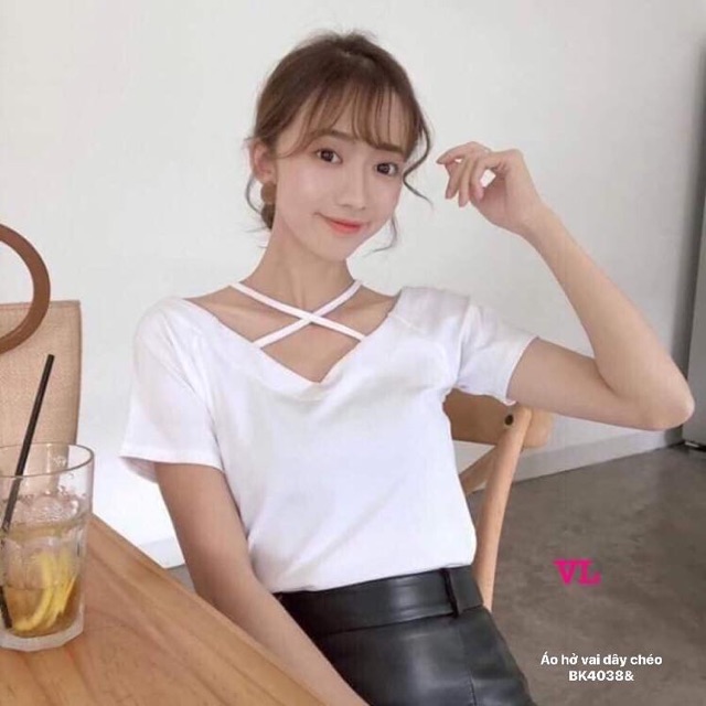 Áo hở vai dây chéo (BK)