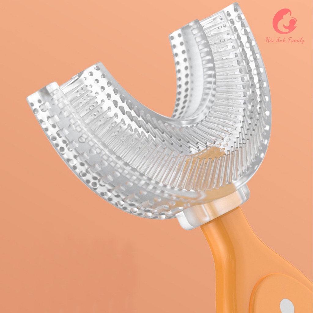 Bàn chải đánh răng cho bé chữ U silicon mềm mại cho bé 1 - 8 tuổi