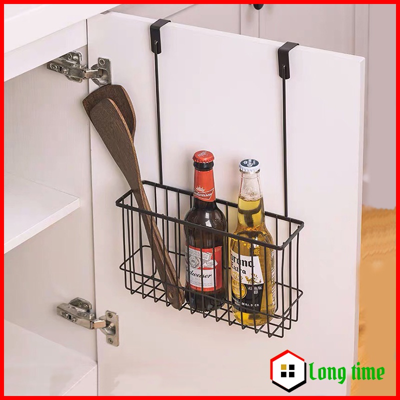 Giá để đồ treo cánh tủ để dụng cụ nhà bếp, lọ gia vị, giấy ăn chất liệu thép sơn tĩnh điện
