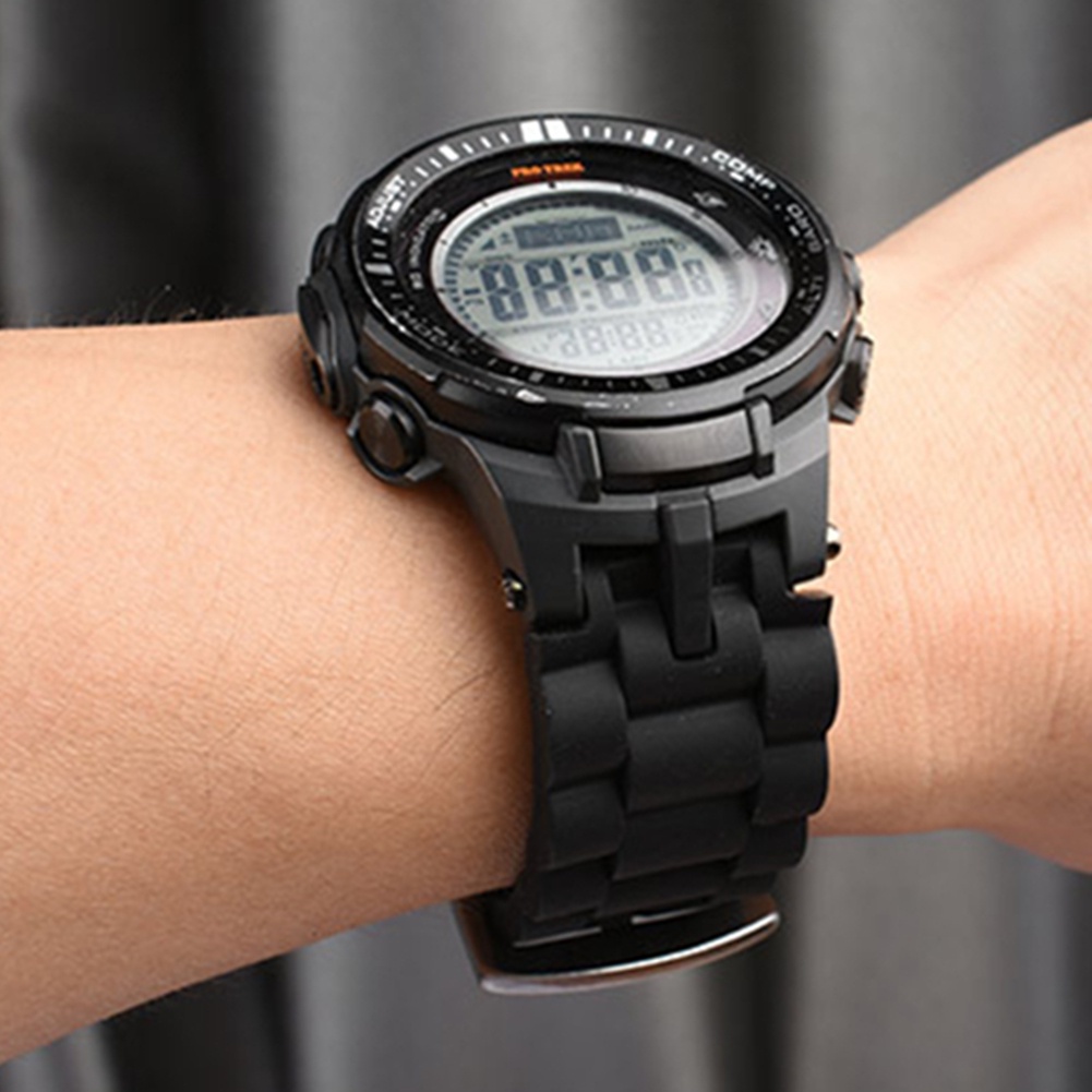 Dây Đeo Silicon Màu Đen Thời Trang Cho Đồng Hồ Casio PRW-3000 Pmw3100 6000 6100Y