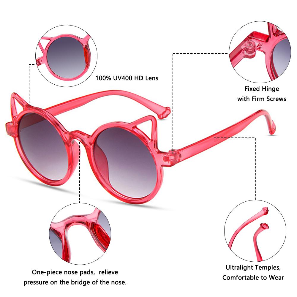 Kính Mát Hình Tai Mèo Chống Tia UV400 Dễ Thương Cho Bé