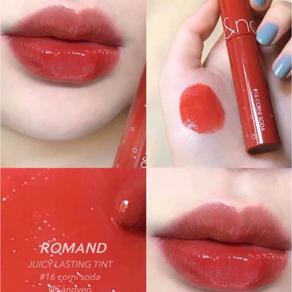 (CAM KẾT AUTH, TEM HIDDEN TAG) Son Bóng Romand Juicy Lasting Tint màu #16 Corni Soda