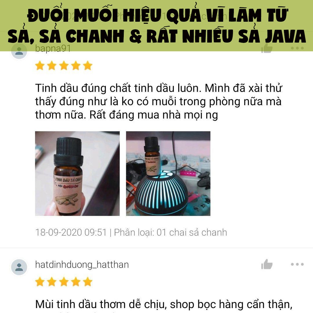 BỘ DIỆT MUỖI THIÊN NHIÊN THẢO DƯỢC MUỖI &amp; TINH DẦU THIÊN NHIÊN HANDMADE BY QUÊ MỘT CỤC