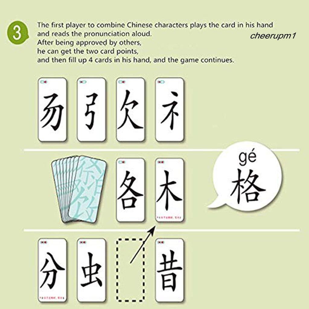 120 Thẻ bài trò chơi ghép chữ Trung Quốc vui nhộn cho cha me và bé