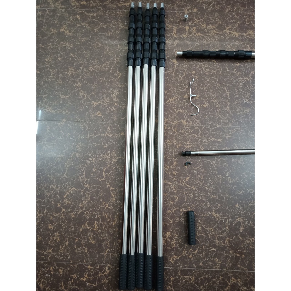 Sào rút inox đa năng,gậy kéo dài như ý,kéo ra thu gọn.móc cành cây,,phơi đồ,treo lồng chim,quét trần nhà