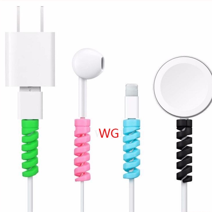 Set 2 dây lò xo quấn bảo vệ dây cáp sạc USB Android làm từ silicon