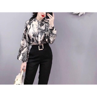 Quần baggy đai vuông công sở