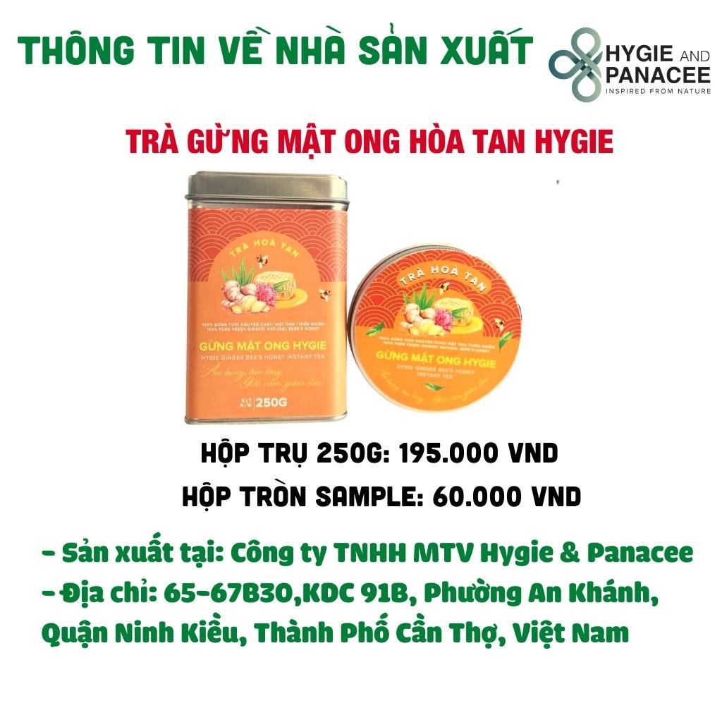 Trà Gừng Mật Ong Tăng Đề Kháng Giảm Ho Phòng Cảm Cúm  Hygie&amp;Panacee Hộp 250g