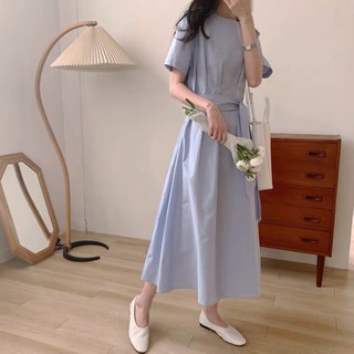 Đầm thắt suông thắt nơ eo