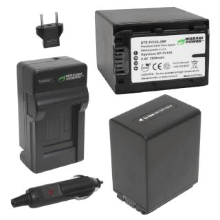Combo 2 Pin 3900mAh + Sạc + Cáp Sạc Từ Xe Hơi WASABI Cho Sony NP-FV100