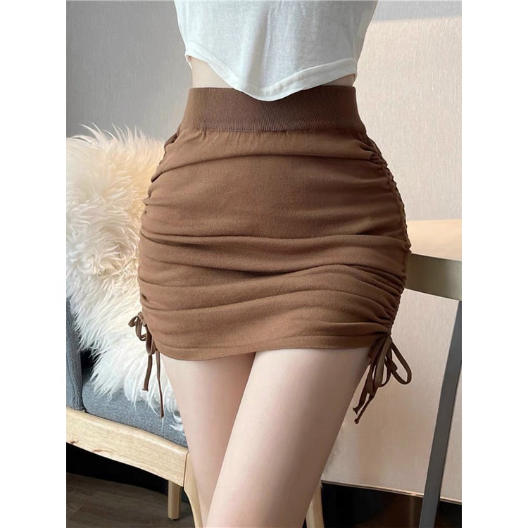 Chân váy ngắn chữ A - chân váy thun rút dây hai bên hót trend - CV07