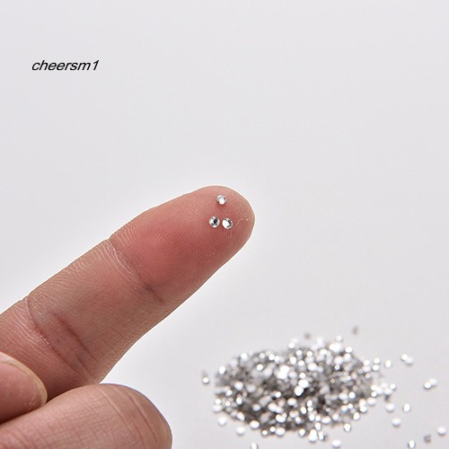 CHE♥1440 Pcs 1.6mm/2mm Shining Rhinestone Flat Back Nail Art Decor DIY Decoration