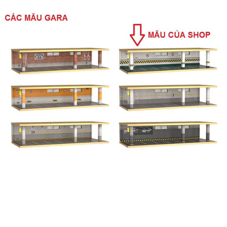 Gara trưng bày xe mô hình ô tô tỉ lệ 1:32 (loại 4 xe) có đèn chiếu sáng bằng gỗ