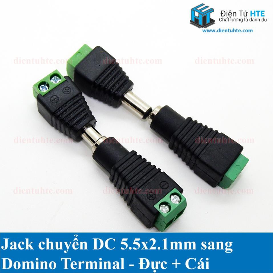 Bộ 5 Jack chuyển nguồn DC 5.5x2.1mm sang cổng Domino 2P