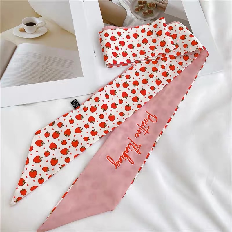 Khăn Choàng Cổ Nhỏ Bằng Ruy Băng Thắt Nơ Đa Năng Trang Trí Túi Xách Nữ