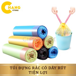 Cuộn 15 Túi đựng rác sinh học tự phân hủy có dây rút tiện lợi, an toàn với môi trường