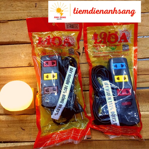 Ổ cắm điện 3 ổ LiOA 3 mét 3TC3-2, 3TS3-2 CHÍNH HÃNG