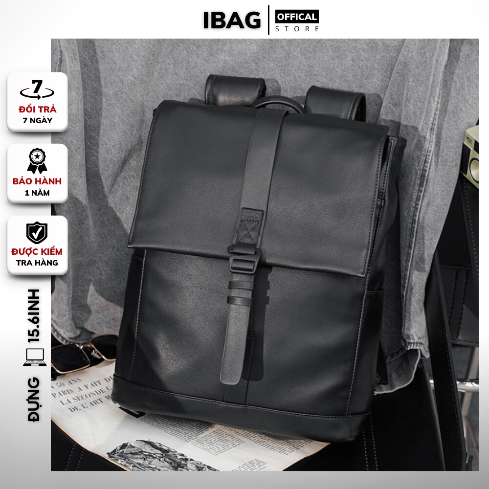 Balo Da Thời Trang Nam Nữ,Balo Ulzzang,Da PU Cao Cấp,Đựng Laptop 15.6 inh-Chống nước, Kiểu dáng trẻ trung,cá tính - 𝑰𝑩𝑨𝑮
