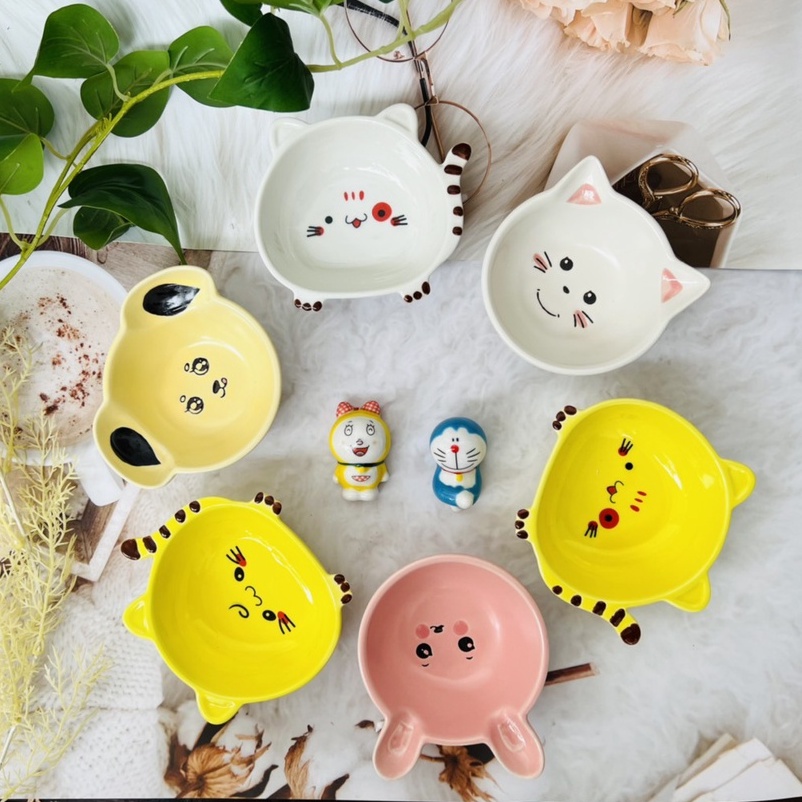 Bát ăn dặm SIÊU CUTEChén ăn dặm, Hình chó, thỏ, mèo... decor trang trí đáng yêu S158.