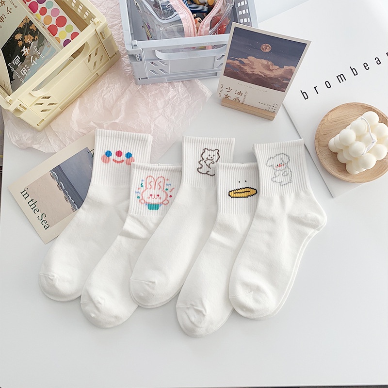 Tất cổ cao nữ, vớ cổ cao nữ hình cute dễ thương chất liệu cotton freesize thoáng mát phong cách ulzzang - Vớ