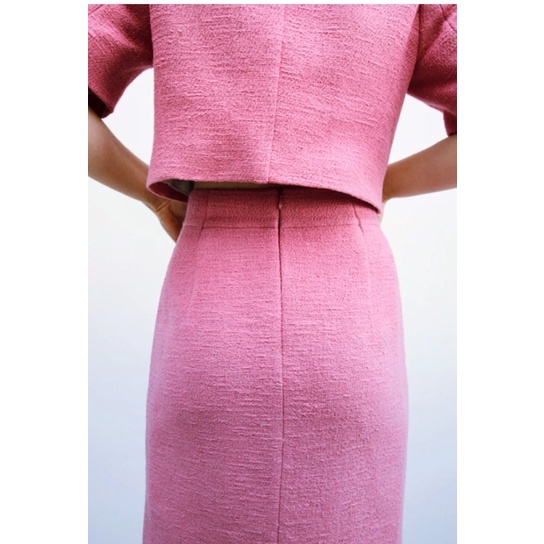 BỘ DẠ ÁO KHOÁC LỬNG CHÂN VÁY MIDI ZARA AUTHENTIC TUỒN STORE