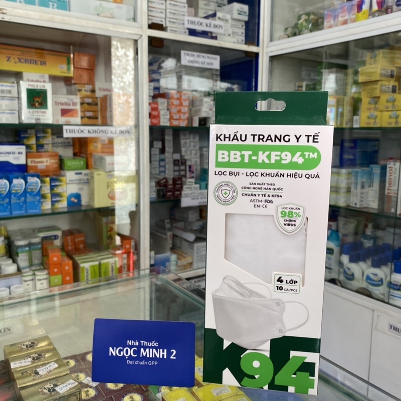 ✅ [Chính Hãng] Khẩu trang y tế BBT-KF94 hộp 10 cái ( 4 lớp ) vải kháng khuẩn lọc khuẩn 98% chống virus