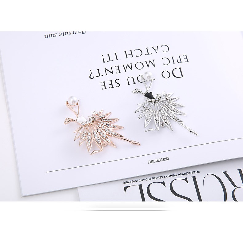 Cài áo thời trang Vintage dễ thương cô gái múa ballet GC289