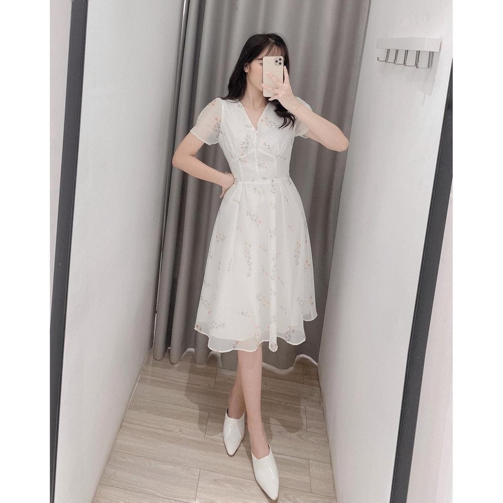 Đầm voan hoa nhí kết hạt nhỏ xinh - Xuxi Dress