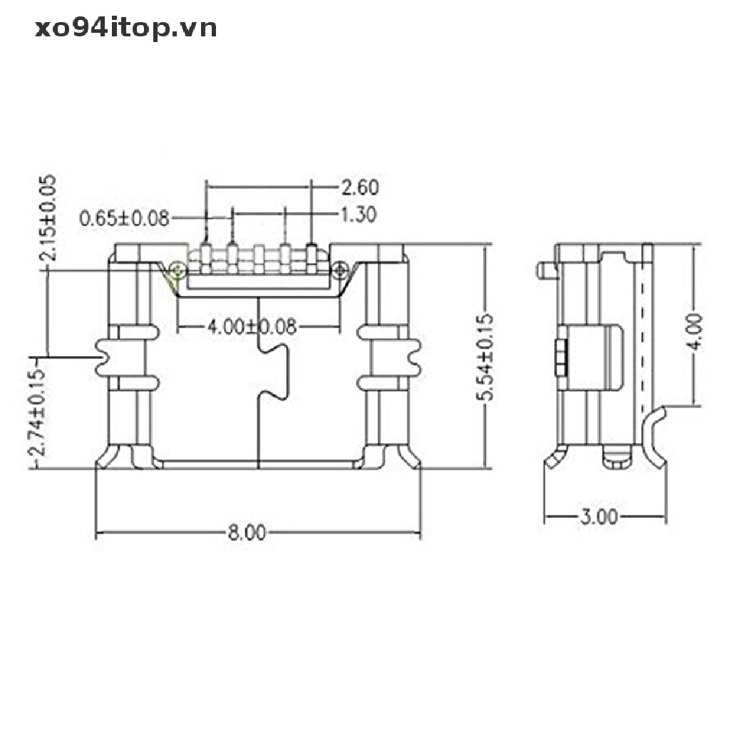 Set 20 Ổ Cắm Micro USB Type B 5-Pin 180 SMD Chuyên Dụng