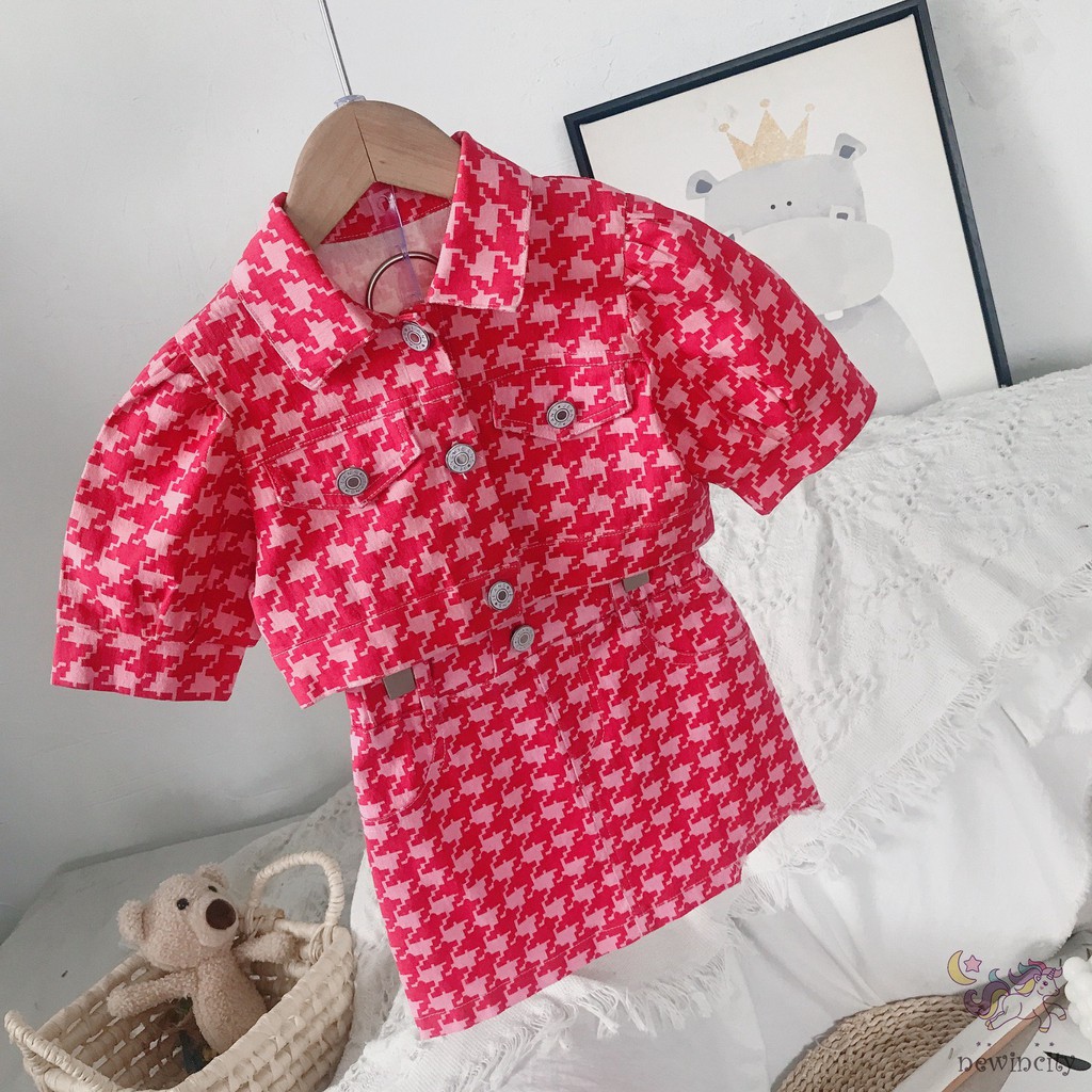 Bộ Áo Khoác + Chân Váy Ngắn Thời Trang Hàn Quốc Cho Bé Gái