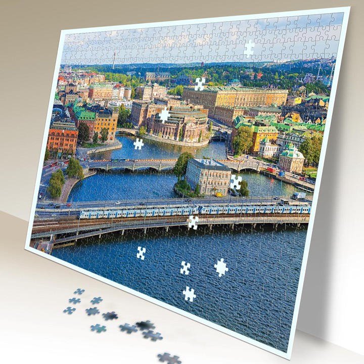 Tranh xếp hình Jigsaw Puzzle giải tỏa stress Tia Sáng 925 mảnh - THỦ ĐÔ STOCKHOM - MSP: 925-045