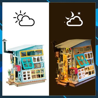 Mô hình Nhà búp bê có đèn Wooden hut Robotime