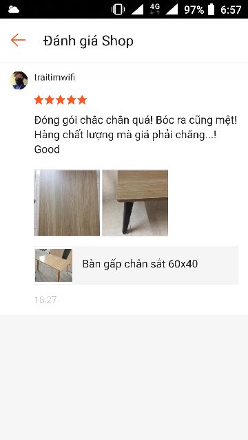 (HOẢ TỐC 1H)Bàn gấp chân sắt 60x40