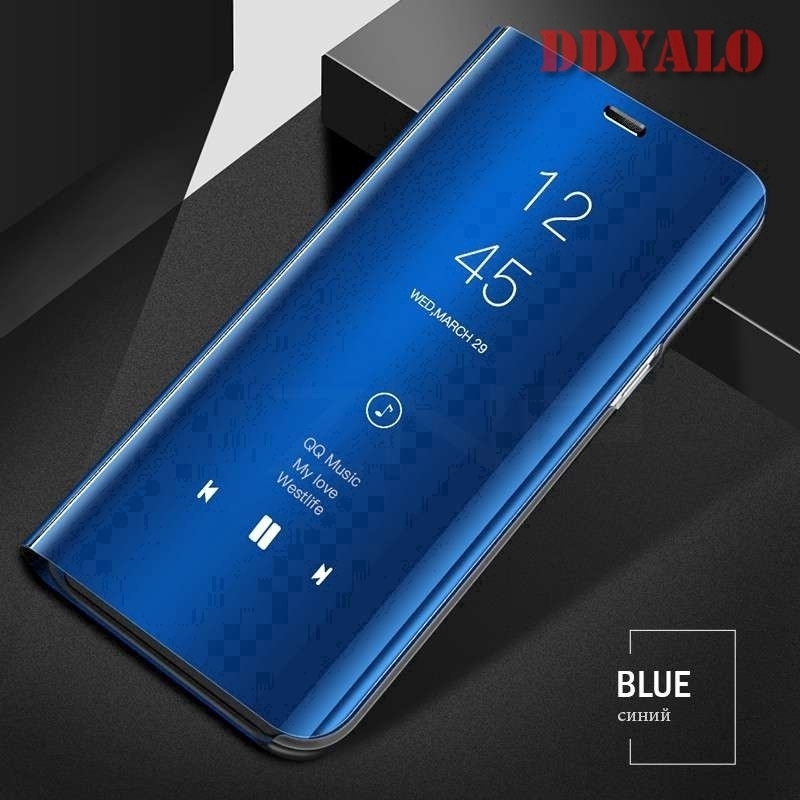 Bao điện thoại có gương gập thông minh bằng da cho Samsung Galaxy J7 PLUS/C8/A6 Plus/J8 2018