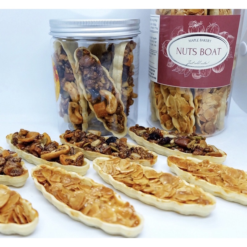 Bánh Thuyền Hạnh Nhân Carameo và Mix Hạt - Hỗ Trợ Giảm Cân, Tốt Cho Sức Khoẻ