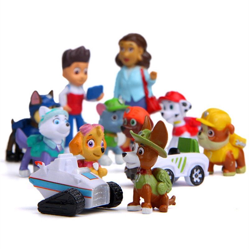 Bộ 12 Tượng Mô Hình Nhân Vật Paw Patrol Bằng PVC