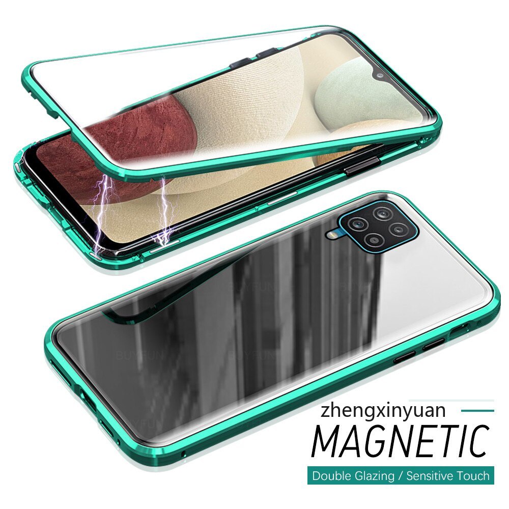 Ốp điện thoại kính cường lực hai mặt viền kim loại nam châm cho Xiaomi 11T 11TPro Xiaomi11T Pro