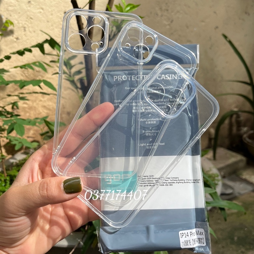 Ốp lưng dẻo Gor TPU cho iPhone 14, 14 Pro, 14 Plus, 14 Pro Max trong suốt bảo vệ camera khoe trọn vẻ đẹp của máy