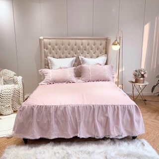 Sale bộ chăn ga lụa ren công chúa (4 màu)