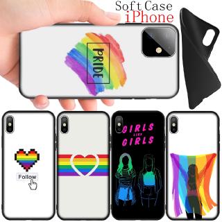 Ốp lưng silicone màu cầu vồng biểu tượng LGBT cho iPhone 11 Pro XS Max X XR 6 6S 7 8 Plus