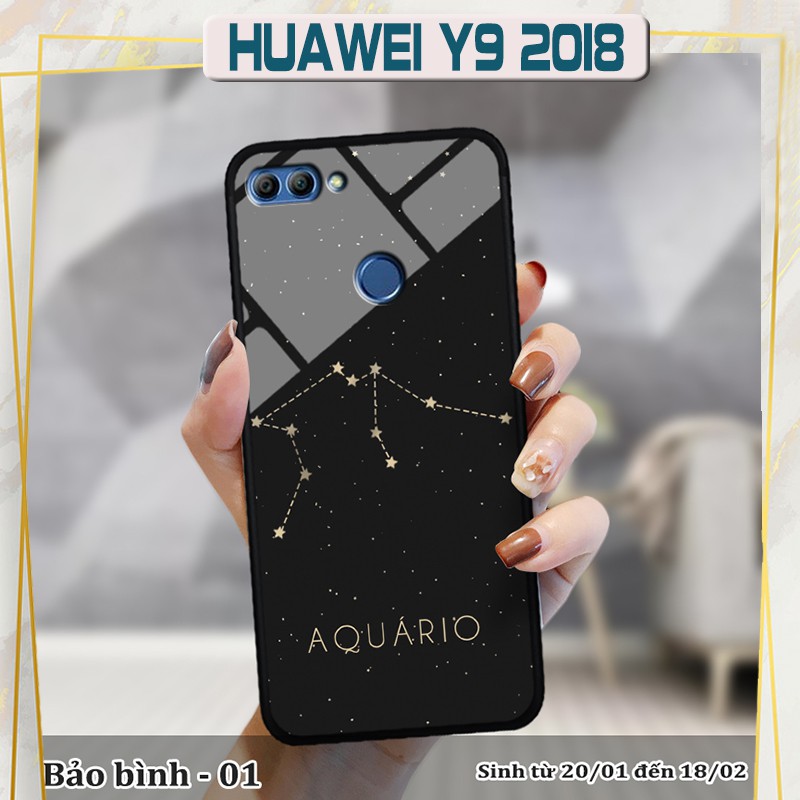 Ốp lưng kính 3D Huawei Y9 2018- cung hoàng đạo