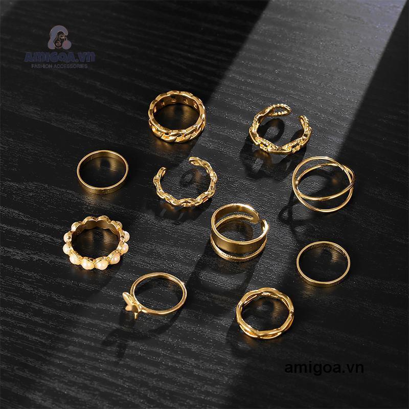 ✨✨Set 10 nhẫn đeo đốt ngón tay thời trang cho nữ