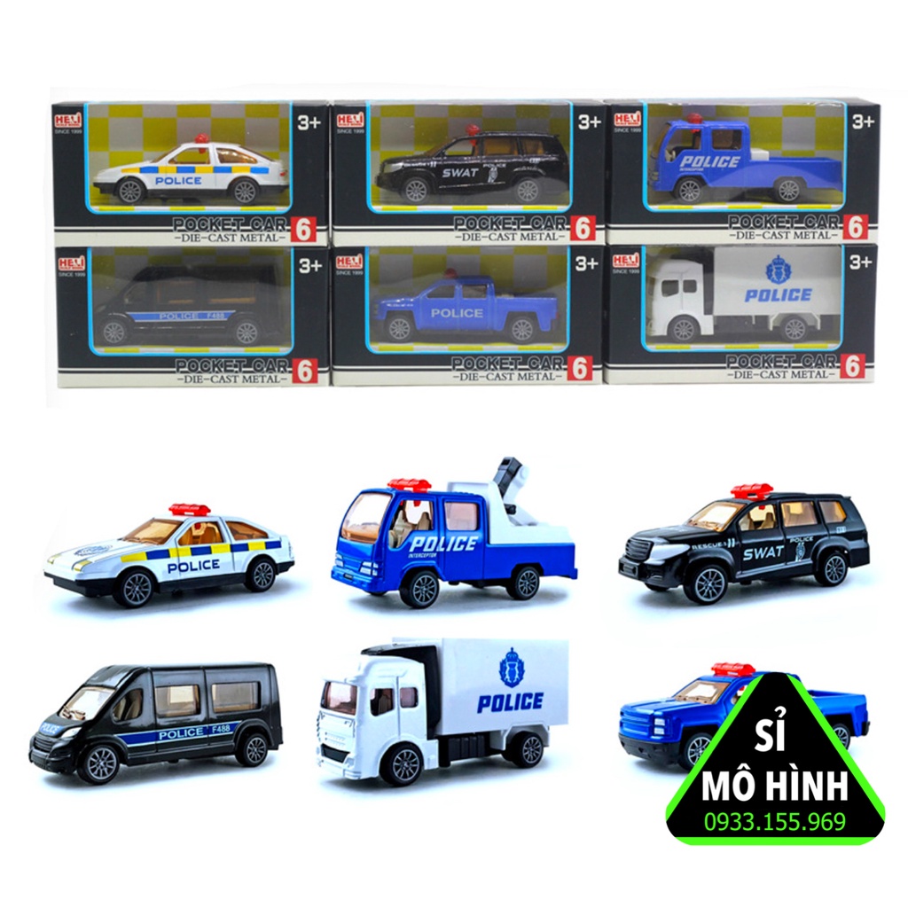 Mô hình xe cảnh sát bằng kim loại nhiều mẫu police 1:64