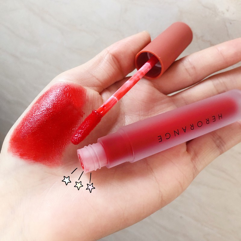 Son nội địa trung Herorange Lip Glaze chất kem lì siêu xinh mềm và mịn môi HOSM1 | Thế Giới Skin Care