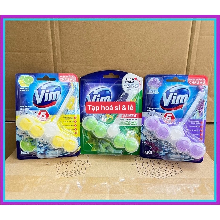 Viên Treo Bồn Cầu Vim Tẩy Rửa Diệt Vi Khuẩn 55g chanh, trà xanh, oải hương